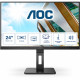 61cm/24 (1920x1080) AOC Pro-line 24P2QM 16:9 FHD 75Hz 4ms HDMI DVI DP VGA Speaker Pivot Black