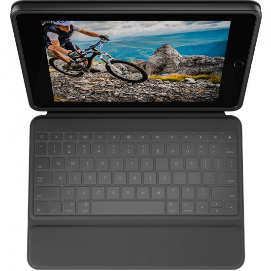 Logitech Rugged Folio Tastatur und Schutzh lle iPad 7./8./9. Generation Black QWERTZ DE - Keyboard layout might be German