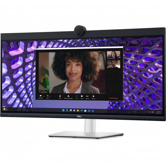 86,71cm/34inch (3440x1440) Dell P3424WEB 21:9 Curved WQHD IPS 60Hz 5ms HDMI DP RJ45 Webcam USB-C VESA Black/Silver