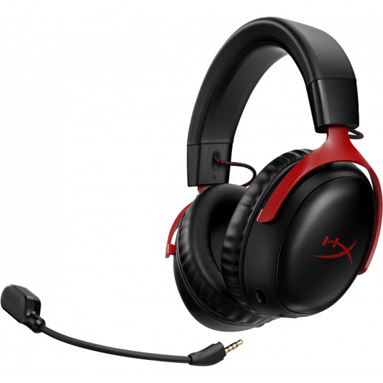 HP HyperX Cloud III Wireless Gaming Funk-Headset/7.1 Sound/DTS Headphone:X/Spatial Sound/Over-Ear - schwarz/rot