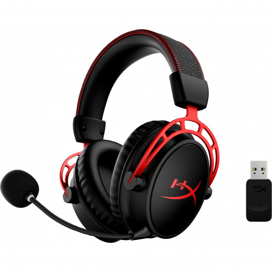 HP HP HyperX Cloud Alpha Wireless Gaming Headset - Virtual 7.1-Surround/DTS Headphone:X 2.0/Spatial Audio/Over-Ear - schwarz/rot