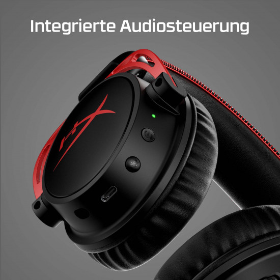 HP HP HyperX Cloud Alpha Wireless Gaming Headset - Virtual 7.1-Surround/DTS Headphone:X 2.0/Spatial Audio/Over-Ear - schwarz/rot