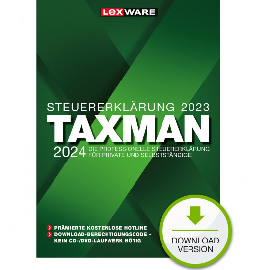 Lexware Taxman 2024 1 Device, bis zu 5 Steuererkl rungen - ESD-DownloadESD