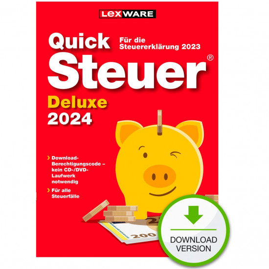 Lexware Quicksteuer Deluxe 2024 - 1 Device, bis zu 5 Steuererkl rungen - ESD-DownloadESD