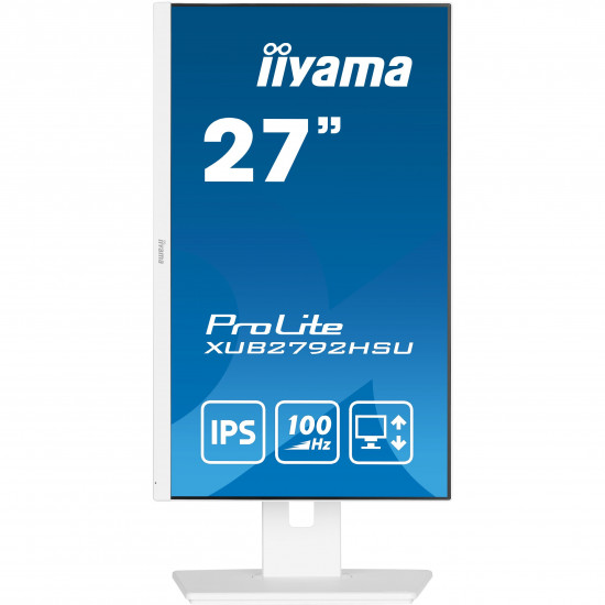 68,6cm/27inch (1920x1080) Iiyama Prolite XUB2792HSU-W6 16:9 FHD IPS 100Hz 0,4ms HDMI DP USB LS Pivot Vesa White