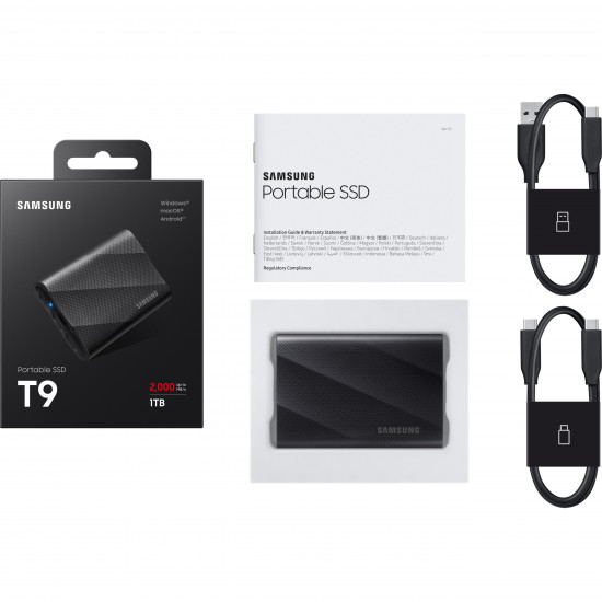 1TB Samsung Portable T9 USB 3.2 Gen2 Black retail