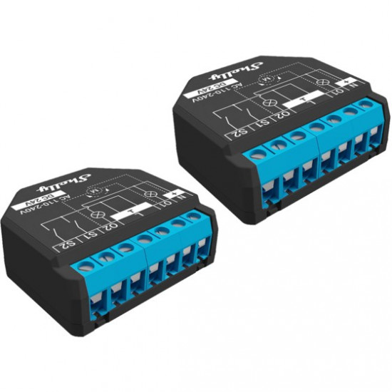 Shelly Relais inchPlus 2PMinch WLAN max. 16A 2 Kan le BT Messfunktion Unterputz 2- pack