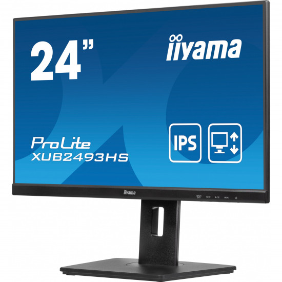 61cm/24inch (1920x1080) Iiyama ProLite XUB2493HS-B6 16:9 FHD IPS 0.5ms 100Hz HDMI DP Pivot