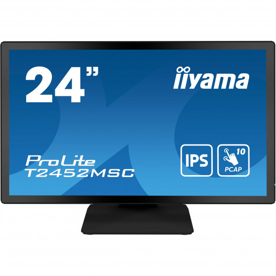 61cm/24inch (1920x1080) Iiyama ProLite T2452MSC-B1 16:9 FHD IPS Touch 14ms HDMI DP USB-C Speaker Black