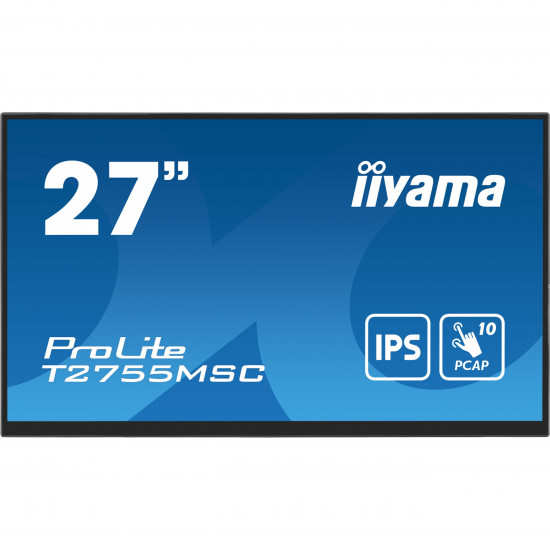 68,6cm/27inch (1920x1080) Iiyama ProLite T2755MSC-B1 16:9 FHD IPS Touch 5ms 60Hz HDMI DP USB Speaker Black