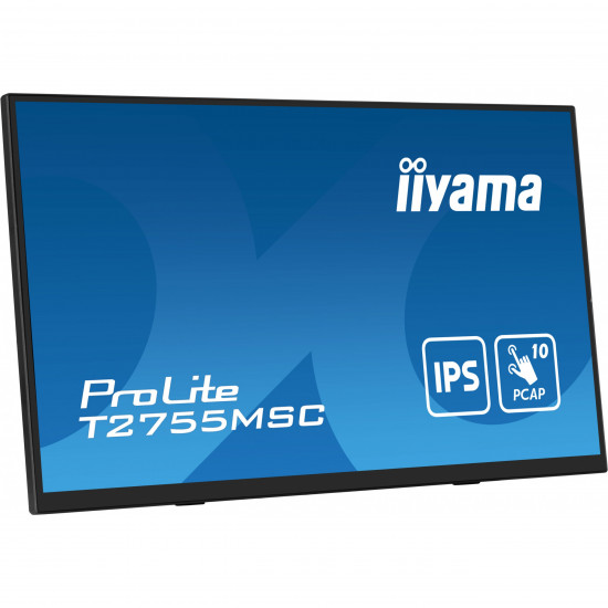 68,6cm/27inch (1920x1080) Iiyama ProLite T2755MSC-B1 16:9 FHD IPS Touch 5ms 60Hz HDMI DP USB Speaker Black