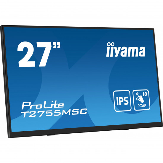 68,6cm/27inch (1920x1080) Iiyama ProLite T2755MSC-B1 16:9 FHD IPS Touch 5ms 60Hz HDMI DP USB Speaker Black