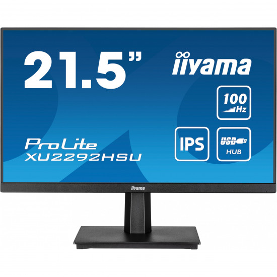 55,9cm/22inch (1920x1080) Iiyama ProLite XU2292HSU-B6 16:9 FHD IPS 0,4ms 100Hz HDMI DP USB Speaker Black