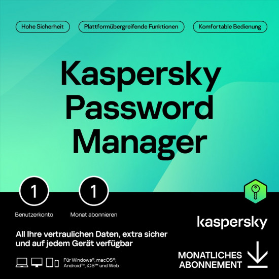 Kaspersky Cloud Password Manager 1 User, 1 Month - Subscription (ABO) ESD-DownloadESD