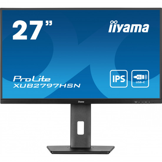 68,5cm/27inch (1920x1080) Iiyama PROLITE XUB2797HSN-B1 16:9 FHD IPS 1ms 100Hz HDMI DP USB-C RJ45 Speaker Pivot Black