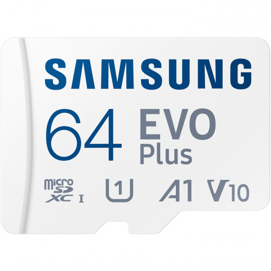 CARD 64GB Samsung EVO Plus MicroSDXC UHS-I U2 V10 A1 inkl. SD Adapter