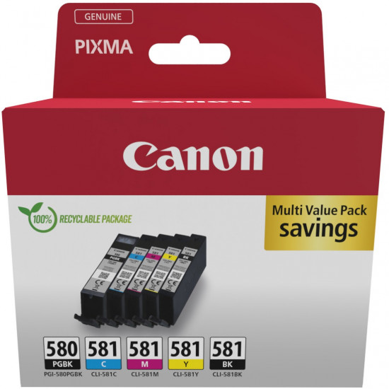 Canon Tinte PGI-580/CLI-581 2078C007 5er Multipack BK/C/M/Y/PGBK