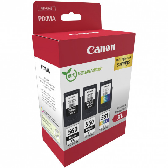 Canon Tinte PG-560XL/CL-561XL 3712C009 3er Multipack (2xBK/Color)