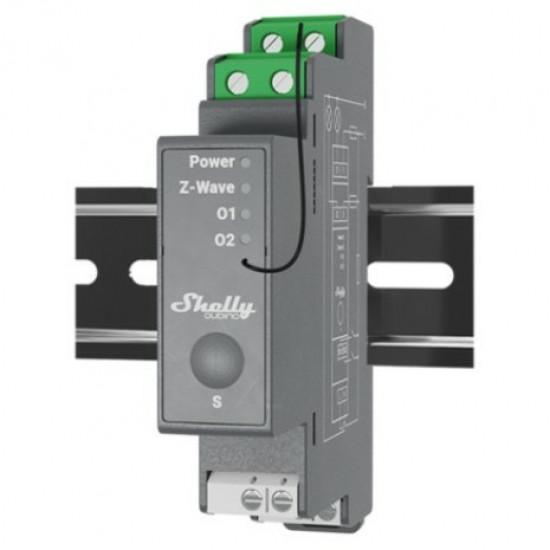 Shelly Relais inchWave Pro 2inch max 25A Z-Wave DIN-Rail