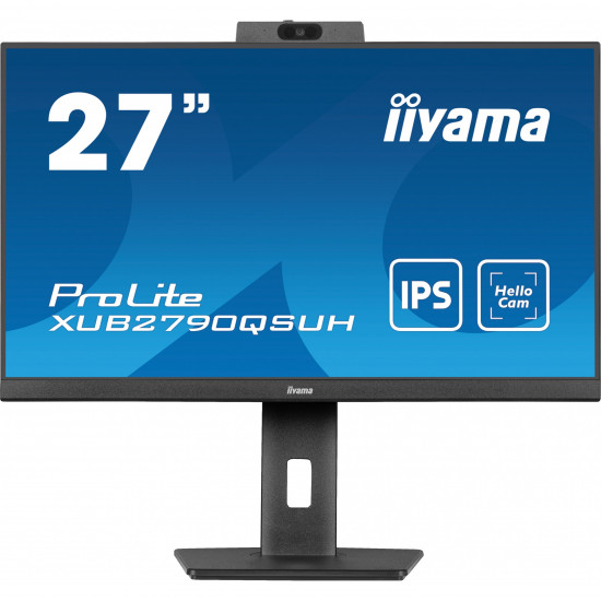 68,5cm/27inch (2560x1440) Iiyama ProLite XUB2790QSUH-B1 16:9 QHD IPS 0,4ms 100Hz HDMI DP USB-C KVM Speaker Pivot Black