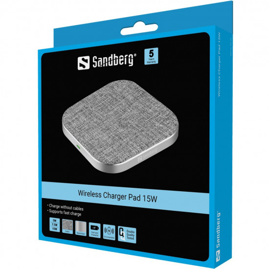 Sandberg 441-23 Wireless Charger Pad 15W Grau