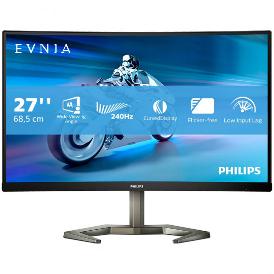 68,5cm/27inch (1920x1080) Philips 27M1C5200W Evnia 5000 Series LED FHD 240Hz 0,5ms Curved Gaming 2xHDMI DP Pivot VESA Black