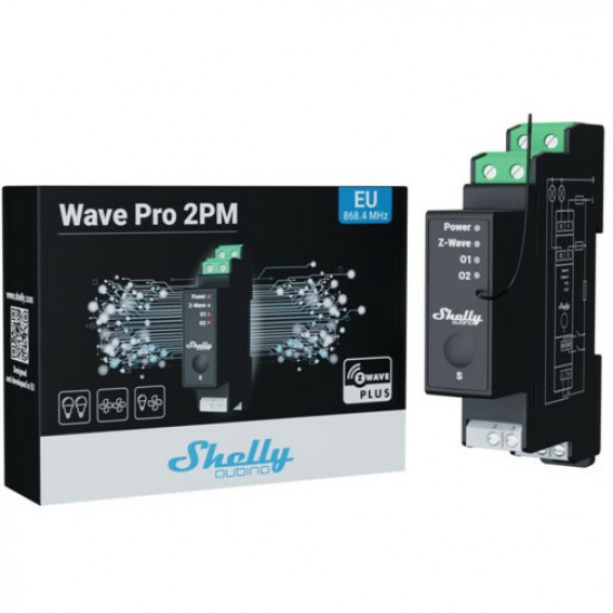 Shelly Relais inchWave Pro 2PMinch max 25A Z-Wave DIN-Rail