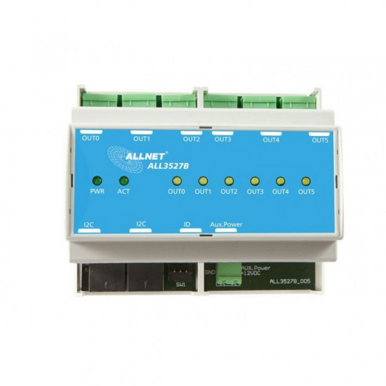 ALLNET MSR IO ALL3527B HUT / 6fach 250V/16A Relais Ausgang I2C