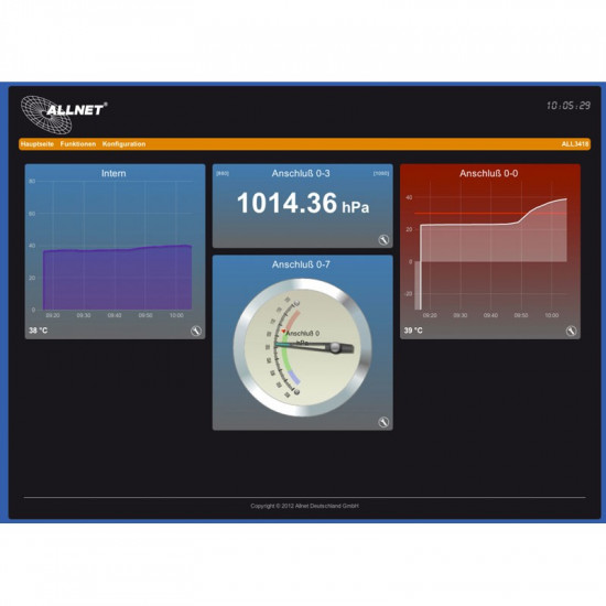 ALLNET MSR Zentrale ALL3419 inkl. 3 Sensor Ports & WLAN & Temperaturf hler ALL3006 f r IP Geb ude Automation