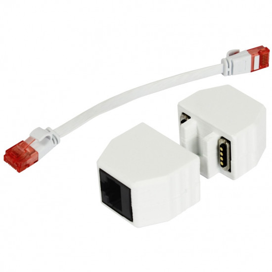 ALLNET TP-TP Kupplung CAT6A Buchse 1:1 8-pol. RJ45 magnetische Sicherungskupplung Abwurfbuchse PoE f hig bis zu 10GBit