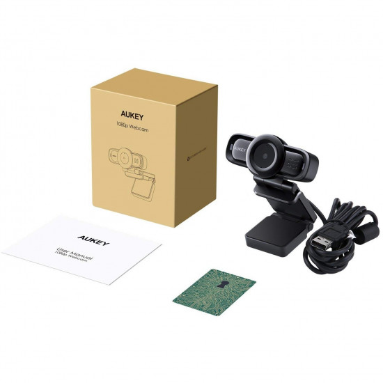 Aukey PC-LM3 Stream Series Autofocus Full HD Webcam with 1/3inch-CMOS Sensor black