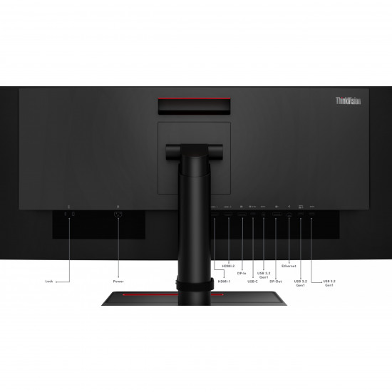 86,7cm/34inch (3440x1440) Lenovo ThinkVision P34w-20 21:9 UWQHD IPS Curved 4ms 60Hz HDMI DP USB-C Speaker KVM Black