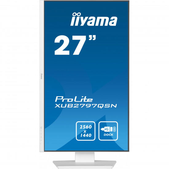 68,5cm/27inch (2560x1440) Iiyama ProLite XUB2797QSN-W1 16:9 WQHD IPS 1ms 100Hz HDMI DP USB-C Speaker Pivot Black