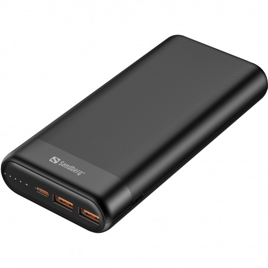 Sandberg 420-62 Powerbank 20000mAh 65W QC3.0 USB-C/2xUSB-A Schwarz