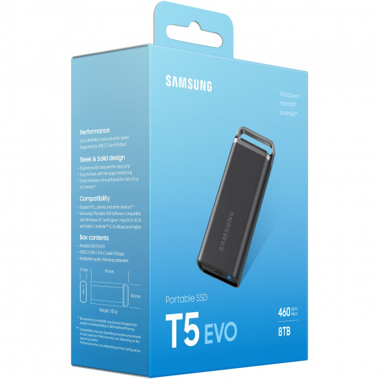 8TB Samsung Portable T5 EVO USB 3.2 Gen1 Black retail