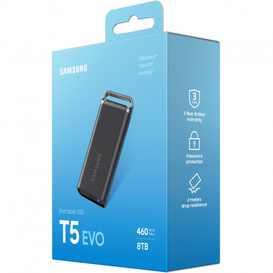 8TB Samsung Portable T5 EVO USB 3.2 Gen1 Black retail