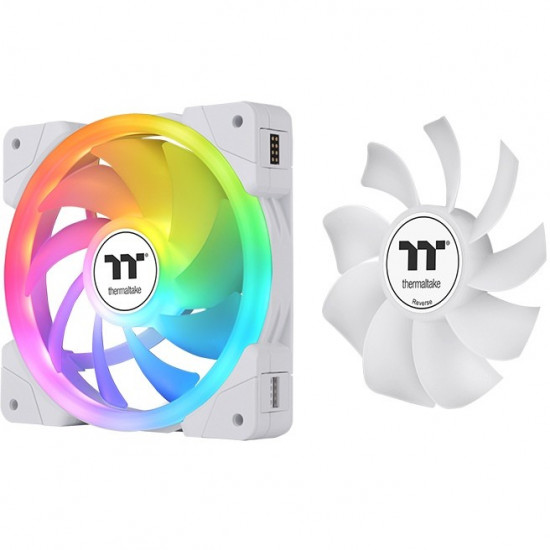 120mm Thermaltake SWAFAN EX12 ARGB PC Cooling Fan White TT Premium Edition 3 Fan Pack