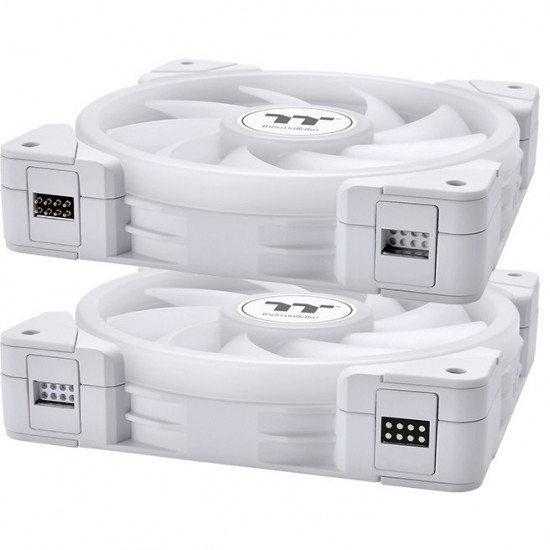 140mm Thermaltake SWAFAN EX14 ARGB PC Cooling Fan White TT Premium Edition 3 Fan Pack