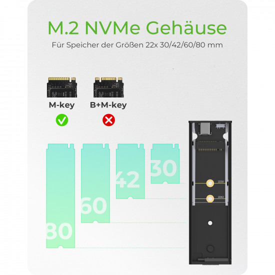 ICY BOX IB-1807MT-C31 Externes USB-C 3.2 Geh use f r M.2 NVMe SSD mit Schreibschutz