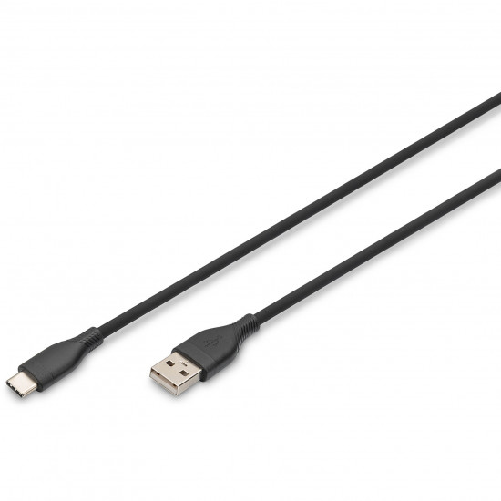 Digitus USB-A USB-C 2.0 (ST-ST) 2m Ladekabel Silikon 60W Schwarz