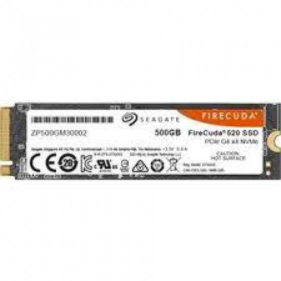 500GB Seagate Firecuda 520, M.2 (2280), PCIe Gen3 X4, NVMe 1.3, for Gaming Computers or Laptops, Internal SSD