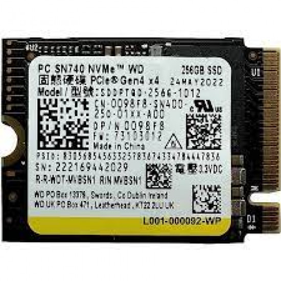 256GB Western Digital, SN740, M.2, 2230, NVMe, PCIe Gen4 x4, SSD